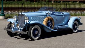 Превью обои 1931 auburn speedster, ретро, фары, кабриолет