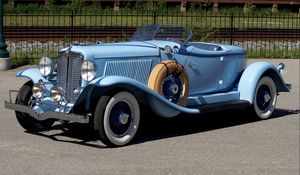 Превью обои 1931 auburn speedster, ретро, фары, кабриолет