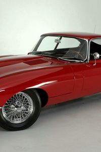 Превью обои 1961, e, type jaguar, автомобиль, вид сбоку, красный