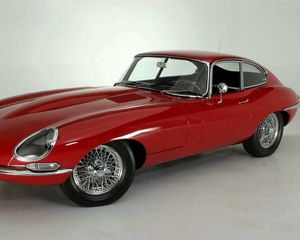 Превью обои 1961, e, type jaguar, автомобиль, вид сбоку, красный