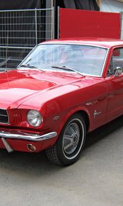 Превью обои 1965, ford, mustang, жесткая крыша, вид спереди