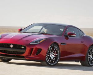 Превью обои 2015, jaguar, красный, авто, вид сбоку