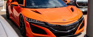 Превью обои 2019 acura nsx, acura, автомобиль, оранжевый, спорткар