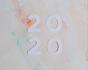 Превью обои 2020, новый год, цифры, пятна, разводы
