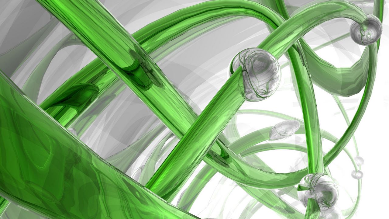 Обои 3d, спираль, стекло, зеленый, белый