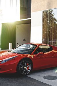 Превью обои 458, spyder, ferrari, красный, вид сбоку