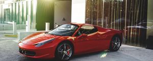 Превью обои 458, spyder, ferrari, красный, вид сбоку