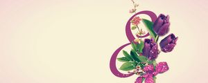 Превью обои 8 марта, международный женский день, открытка, тюльпаны