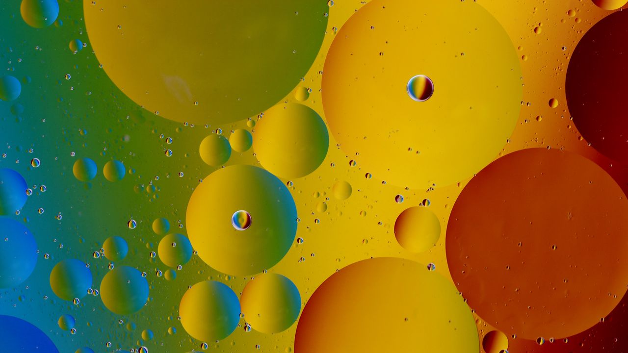Обои абстракция, круги, пузыри, градиент