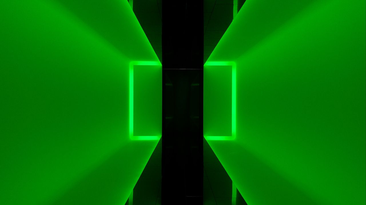 Обои абстракция, неон, квадрат, зеленый