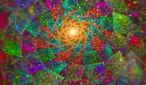 Превью обои абстракция, разноцветный, блики, точки, фрактал