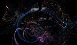 Превью обои абстракция, темный, линии, пятна