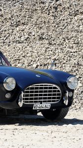Превью обои ac, aceca, 1954, синий, ретро, вид с боку, стиль, камни, автомобиль