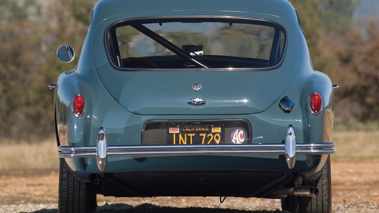 Обои ac, aceca, 1954, голубой, ретро, вид сзади, природа, автомобиль