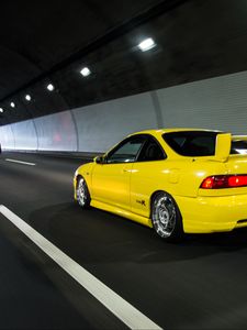 Превью обои acura integra, acura, автомобиль, желтый