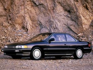 Превью обои acura, legend, черная, купе, вид сбоку, авто, скалы