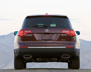 Превью обои acura, mdx, бордовый, джип, вид сзади, акура, стиль, авто