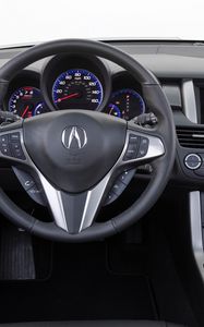 Превью обои acura, rdx, салон, интерьер, руль, спидометр