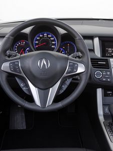 Превью обои acura, rdx, салон, интерьер, руль, спидометр