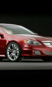 Превью обои acura, rl, concept, 2005, красный, вид сбоку, стиль, акура, концепт кар, авто