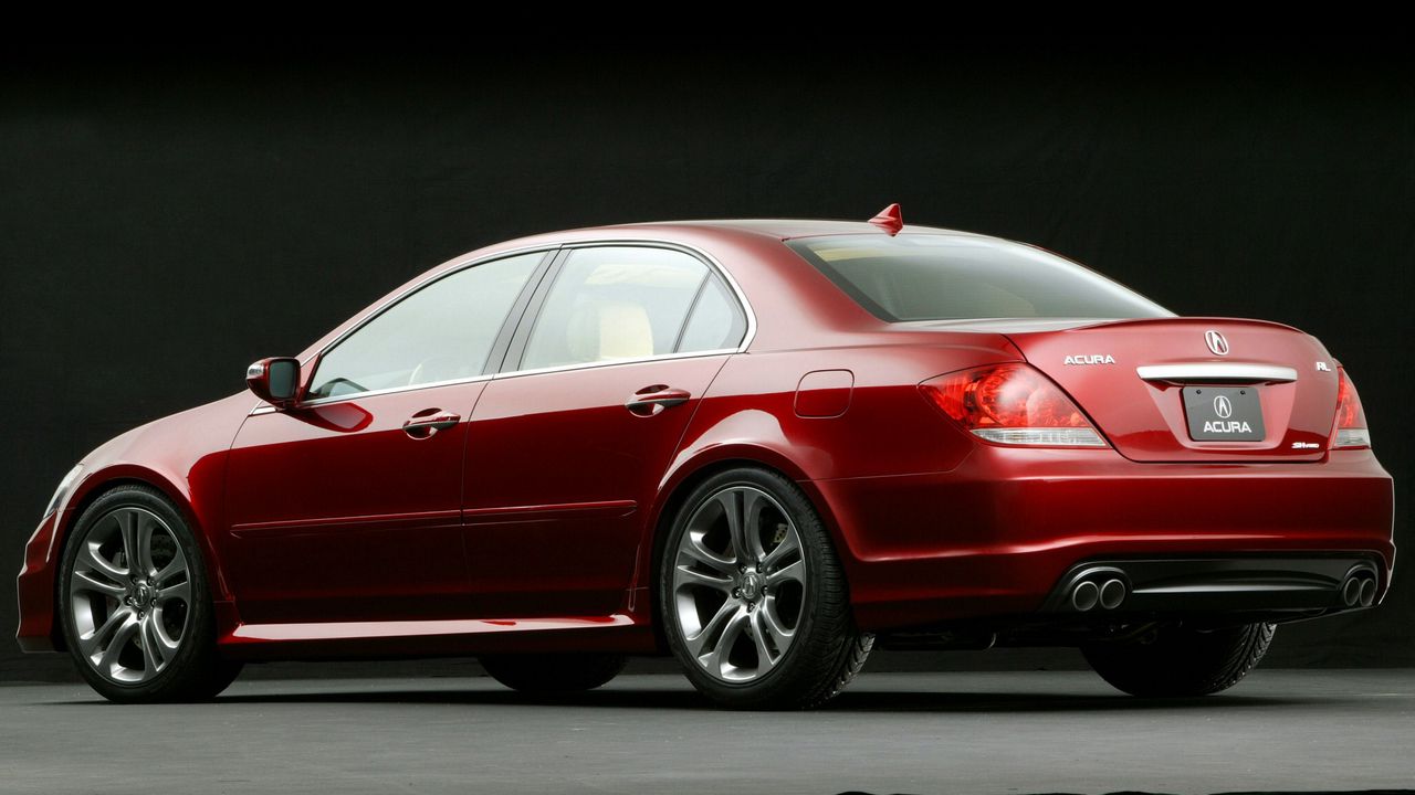 Обои acura, rl, concept, 2005, красный, вид сбоку, стиль, акура, концепт кар, авто