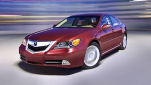 Превью обои acura, rl, красный, вид спереди, акура, авто, стиль, движение, скорость, пространство