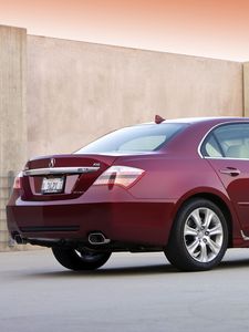 Превью обои acura, rl, красный, вид сбоку, седан, стиль, акура, авто