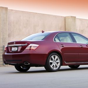 Превью обои acura, rl, красный, вид сбоку, седан, стиль, акура, авто