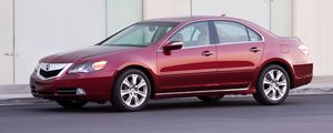 Превью обои acura, rl, красный, вид сбоку, стиль, акура, седан, авто, асфальт