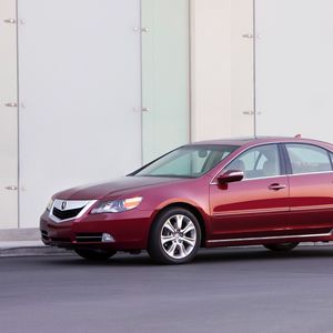 Превью обои acura, rl, красный, вид сбоку, стиль, акура, седан, авто, асфальт