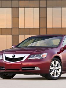 Превью обои acura, rl, красный, вид спереди, стиль, акура, седан, авто