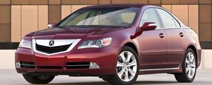 Превью обои acura, rl, красный, вид спереди, стиль, акура, седан, авто