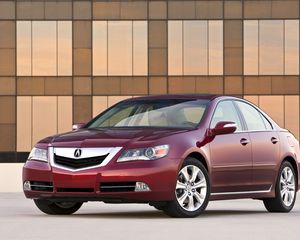 Превью обои acura, rl, красный, вид спереди, стиль, акура, седан, авто