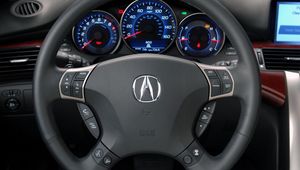 Превью обои acura, rl, салон, интерьер, руль, спидометр, акура