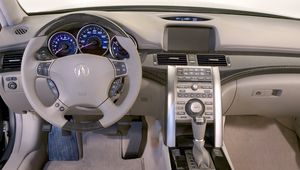 Превью обои acura, rl, салон, интерьер, руль, спидометр, акура