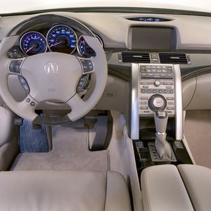 Превью обои acura, rl, салон, интерьер, руль, спидометр, акура