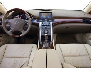 Превью обои acura, rl, салон, интерьер, руль, спидометр, акура