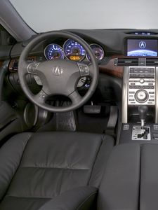 Превью обои acura, rl, салон, интерьер, руль, спидометр, акура