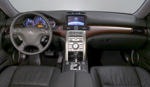 Превью обои acura, rl, салон, интерьер, руль, спидометр, акура