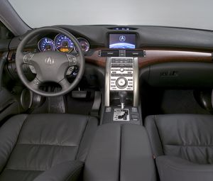 Превью обои acura, rl, салон, интерьер, руль, спидометр, акура