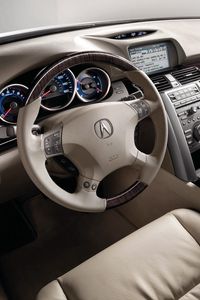 Превью обои acura, rl, салон, интерьер, руль, спидометр, акура