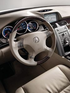 Превью обои acura, rl, салон, интерьер, руль, спидометр, акура