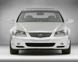 Превью обои acura, rl, серебряный металлик, вид спереди, акура, авто