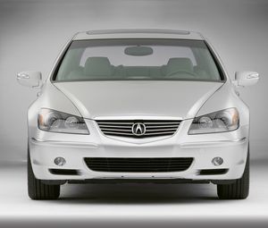 Превью обои acura, rl, серебряный металлик, вид спереди, акура, авто