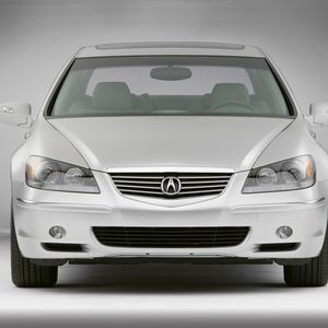 Превью обои acura, rl, серебряный металлик, вид спереди, акура, авто