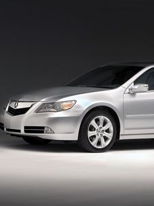 Превью обои acura, rl, серебряный металлик, вид сбоку, стиль, акура, седан, авто