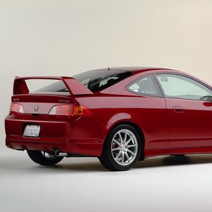 Превью обои acura, rsx, 2003, красный, вид сзади, стиль, акура, авто