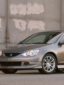 Превью обои acura, rsx, 2003, серый металлик, вид сбоку, стиль, авто