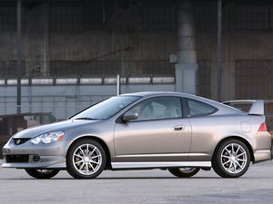 Превью обои acura, rsx, 2003, серый металлик, вид сбоку, стиль, авто, акура, здание, асфальт