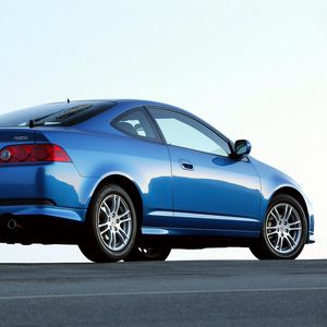 Превью обои acura, rsx, 2005, синий, вид сбоку, стиль, акура, авто, асфальт